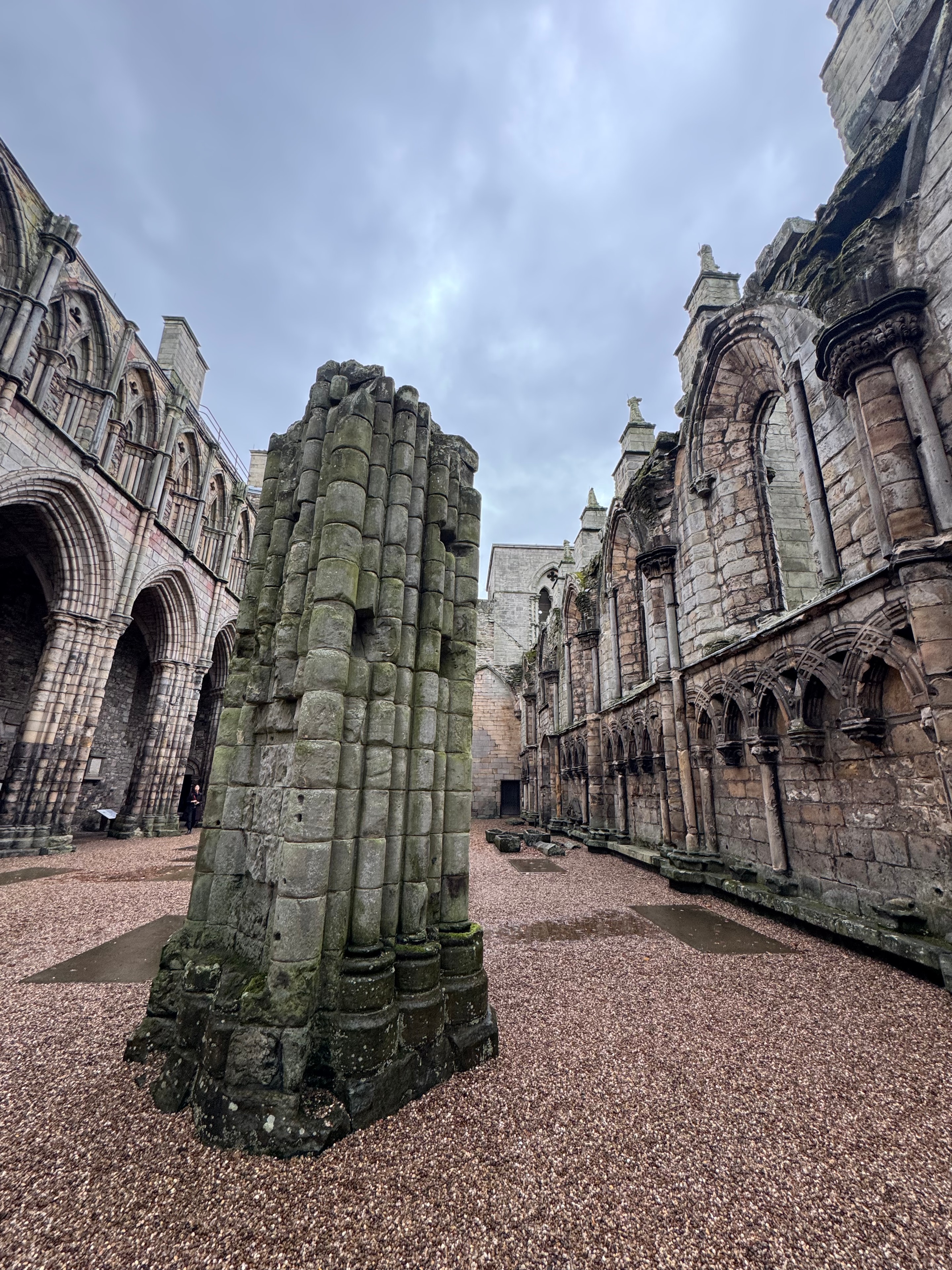 Historic Gothic cathedral ruins and stone architecture